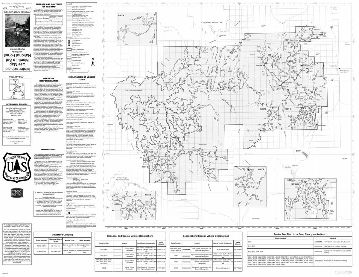 Manti-La Sal National Forest Monticello Ranger District Motor Vehicle ...