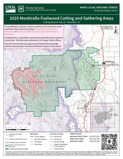 Manti-LaSal National Forest Monticello Ranger District Firewood Map 2025 Preview 1