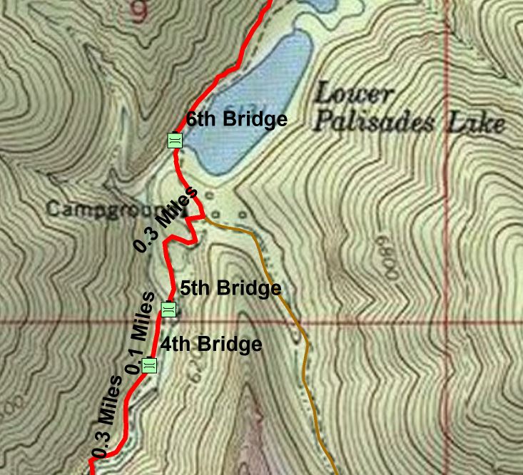 Palisades Creek Trail Upper Lake map by US Forest Service R4 - Avenza Maps