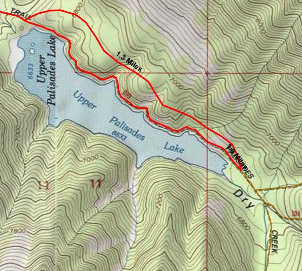 Palisades Creek Trail Upper Lake map by US Forest Service R4 - Avenza Maps