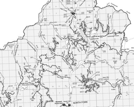Salmon-Challis NF North Fork RD INSET Motor Vehicle Use Map 2025 Preview 1