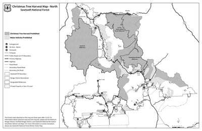 Sawtooth National Forest Christmas Tree Harvest Map-North 2025 Preview 1