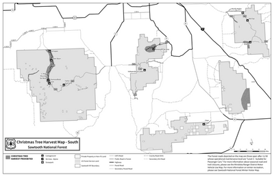 Sawtooth National Forest Christmas Tree Harvest Map-South 2025 Preview 1