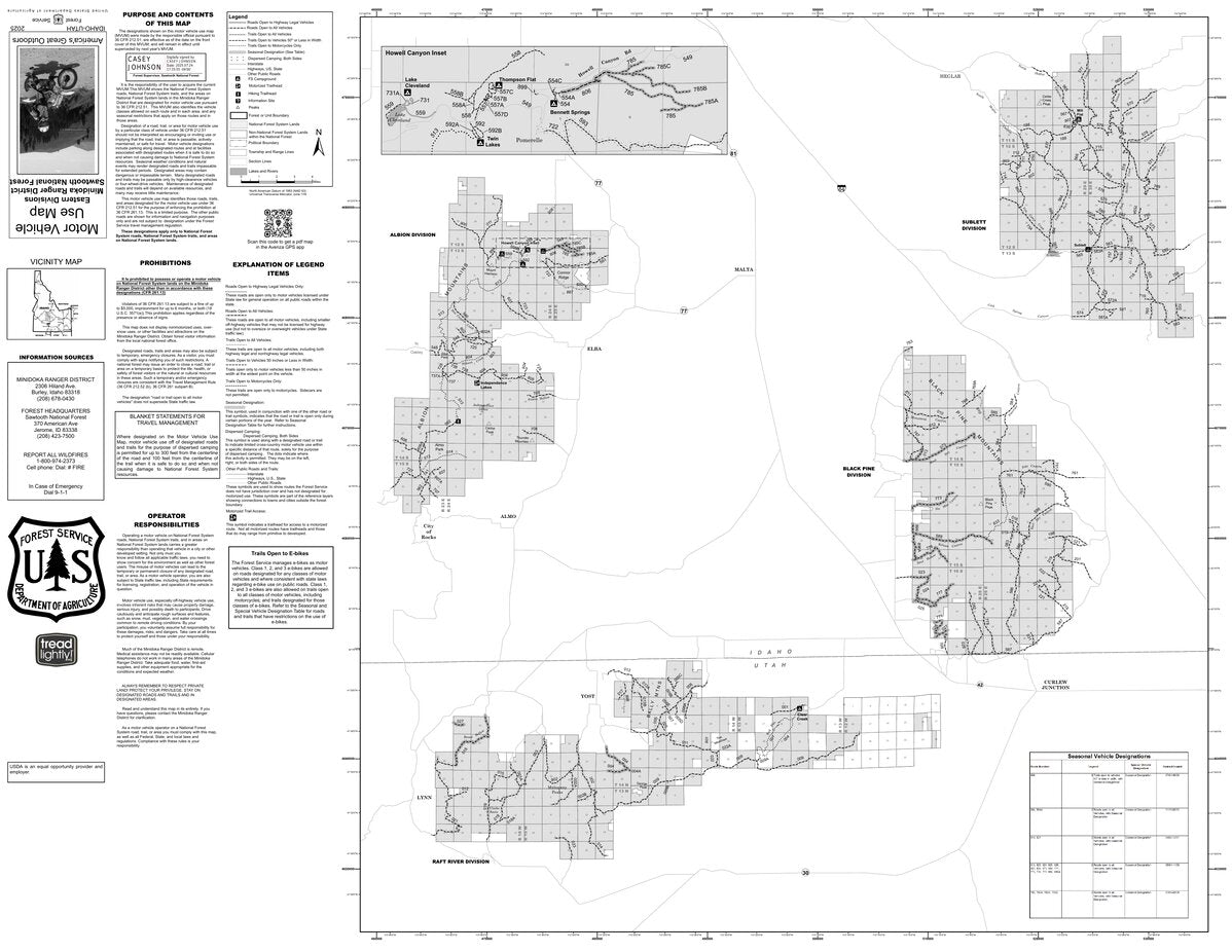 Sawtooth NF Minidoka RD E Albion, Black Pine, Raft Ri, Sublett Div ...