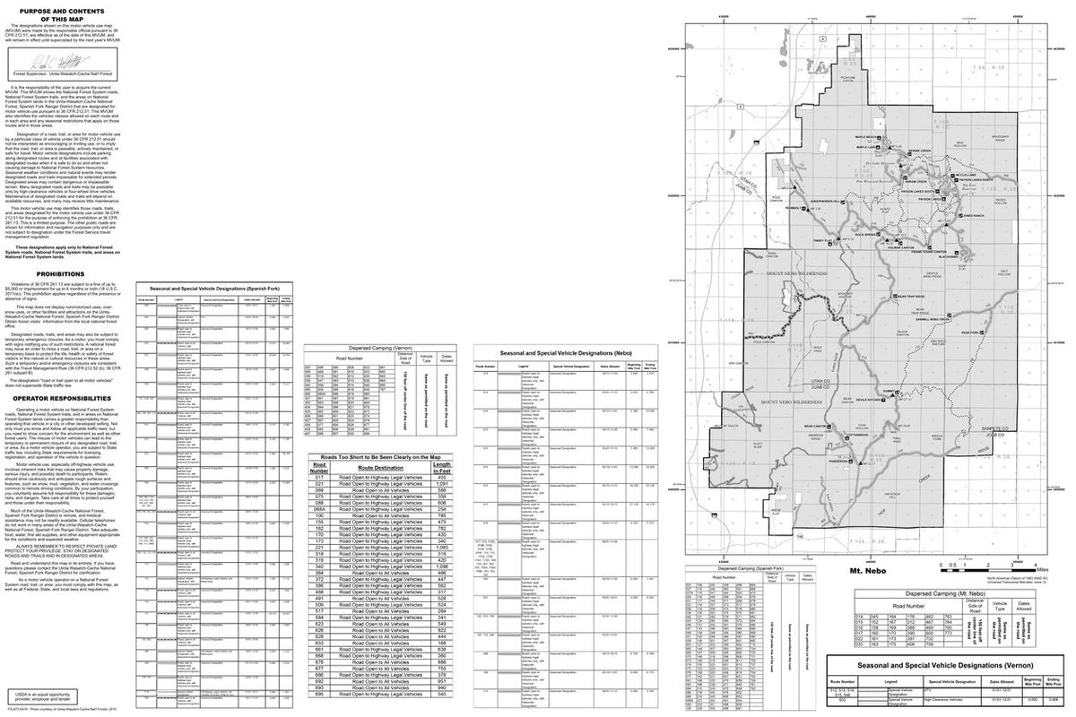Uinta-Wasatch-Cache National Forest Spanish Fork Ranger District Mt ...