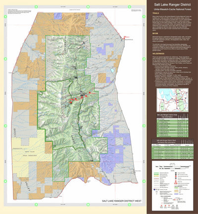 US Forest Service R4 Uinta-Wasatch-Cache NF Salt Lake Ranger District Deseret Peak Recreation Map 2019 digital map