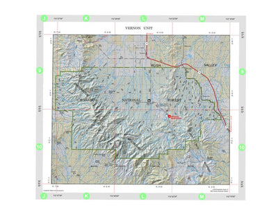 US Forest Service R4 Uinta Wasatch Cache NF Vernon RD Forest Visitor Map 2014 digital map