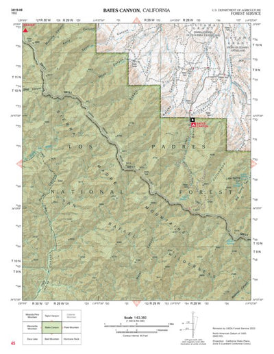 US Forest Service R5 Bates Canyon digital map