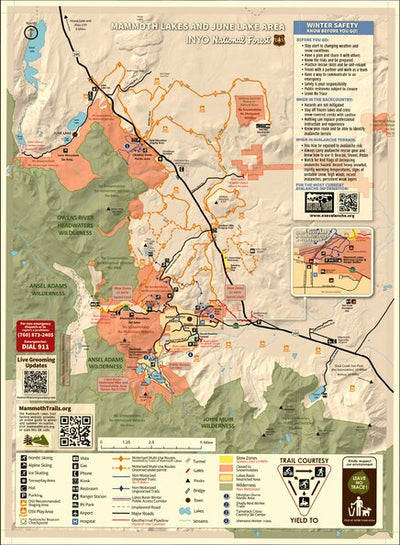 Inyo National Forest Winter Recreation Map (Mammoth Lakes & June Lake) Preview 1