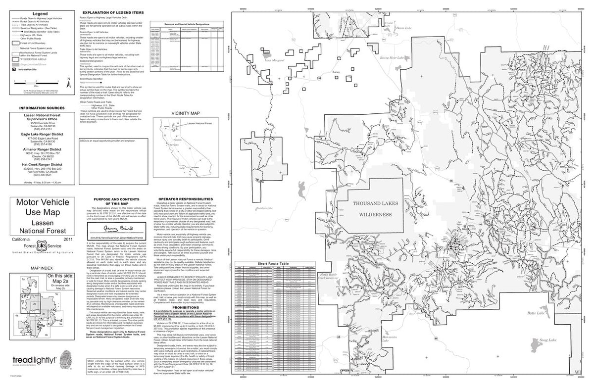 Lassen MVUM - Map 2a by US Forest Service R5 | Avenza Maps