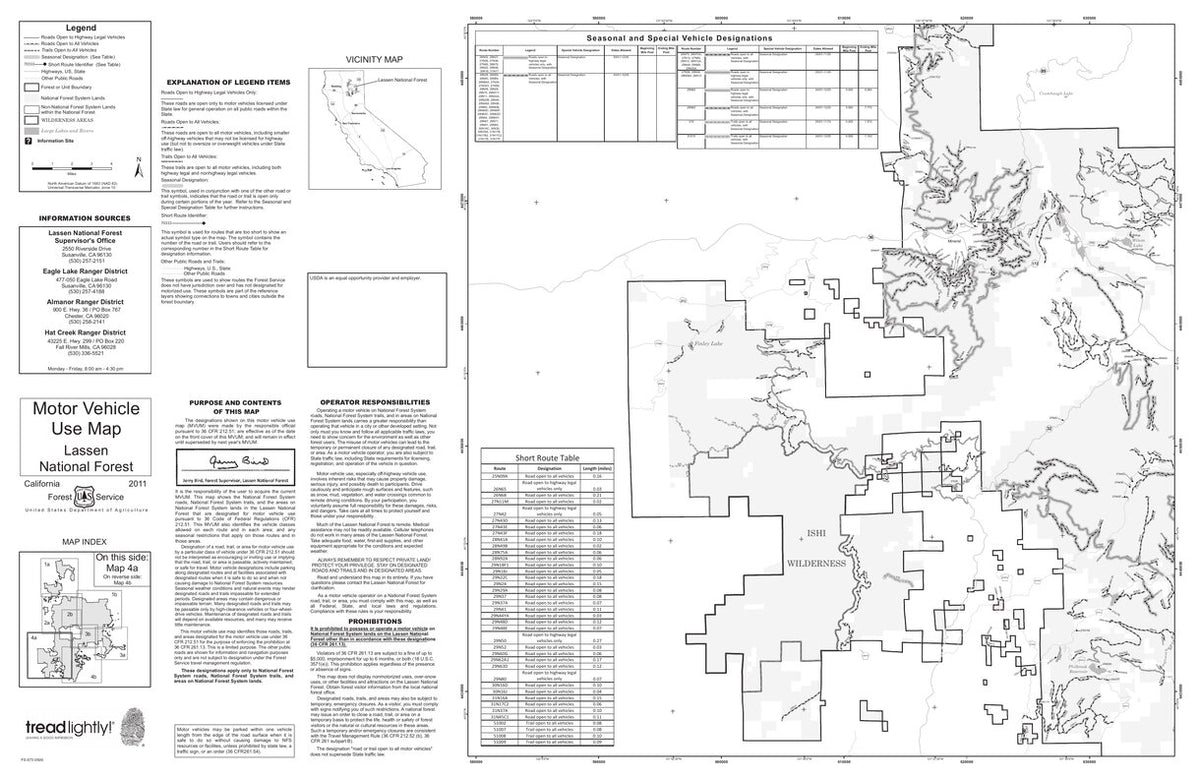 Lassen MVUM - Map 4a by US Forest Service R5 | Avenza Maps
