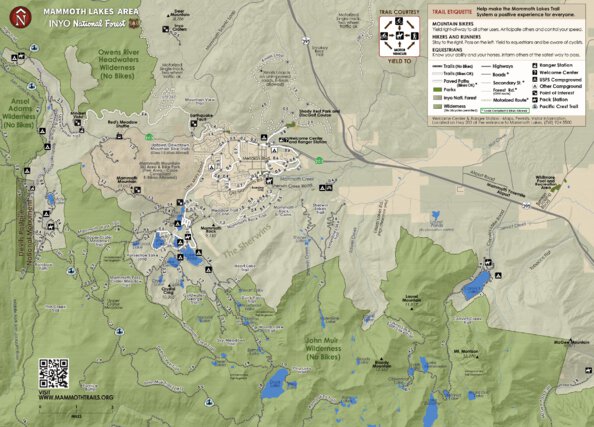 Mammoth Lakes Summer Recreation Map by US Forest Service R5