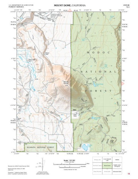 US Forest Service R5 Mount Dome (Modoc Atlas) digital map
