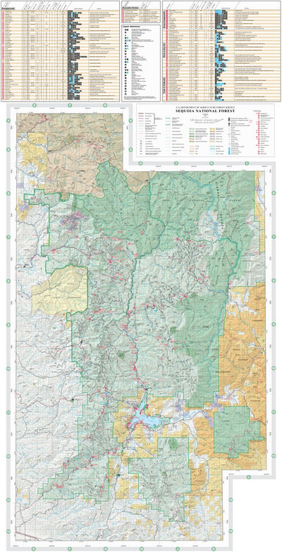 Sequoia National Forest Visitor Map (South) Preview 1