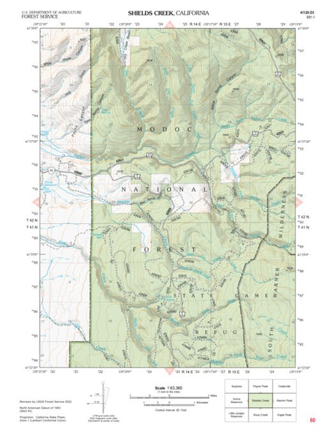 US Forest Service R5 Shields Creek digital map