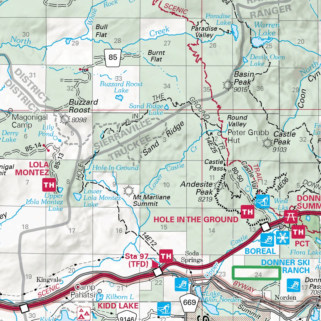 Tahoe National Forest Visitor Map by US Forest Service R5 Avenza Maps