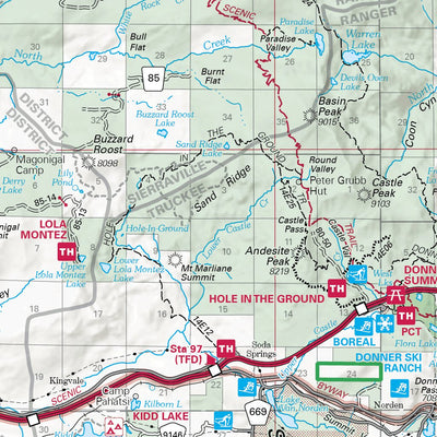 US Forest Service R5 Tahoe National Forest Visitor Map digital map