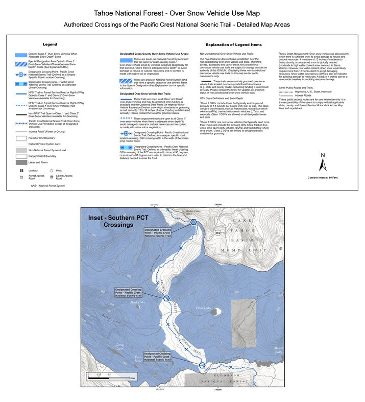 Nps Map With Inset Tahoe National Forest OSVUM - South Inset Map by US Forest Service R5 ...
