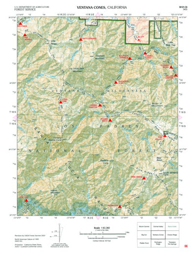 US Forest Service R5 Ventana Cones digital map