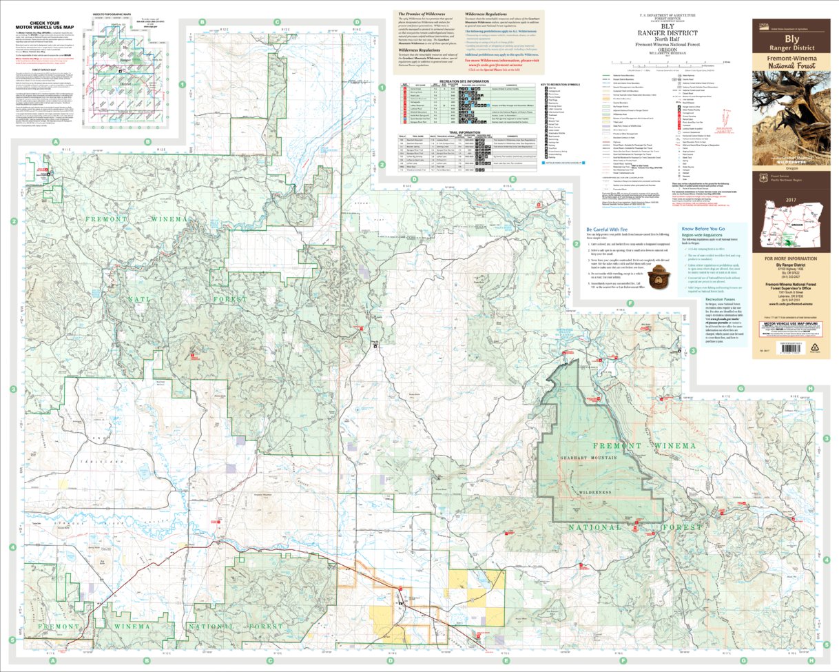 Bly Ranger District Map North by US Forest Service R6 Pacific Northwest ...