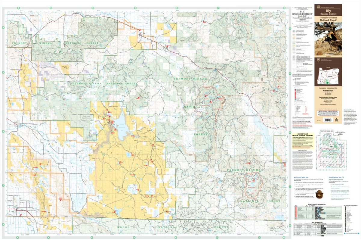 Bly Ranger District Map South by US Forest Service R6 Pacific Northwest ...
