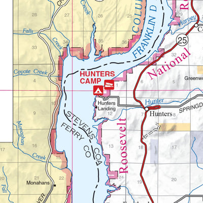 US Forest Service R6 Pacific Northwest Region (WA/OR) Channeled Scablands Recreation Map North digital map