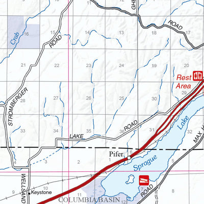 US Forest Service R6 Pacific Northwest Region (WA/OR) Channeled Scablands Recreation Map South digital map