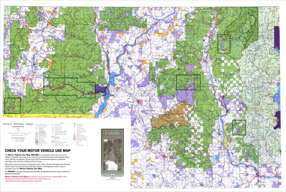 Colville National Forest Visitor Map by US Forest Service R6 Pacific