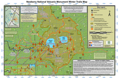 US Forest Service R6 Pacific Northwest Region (WA/OR) Deschutes National Forest: Newberry Caldera Winter Trail Map 2015-2016 digital map