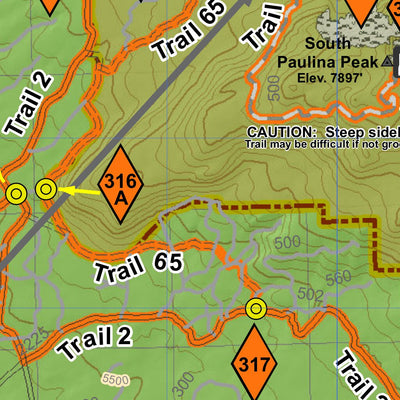 US Forest Service R6 Pacific Northwest Region (WA/OR) Deschutes National Forest: Newberry Caldera Winter Trail Map 2015-2016 digital map