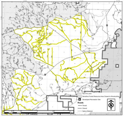 US Forest Service R6 Pacific Northwest Region (WA/OR) Deschutes NF - Bend Fort Rock RD - Roadside 4 Firewood Map digital map