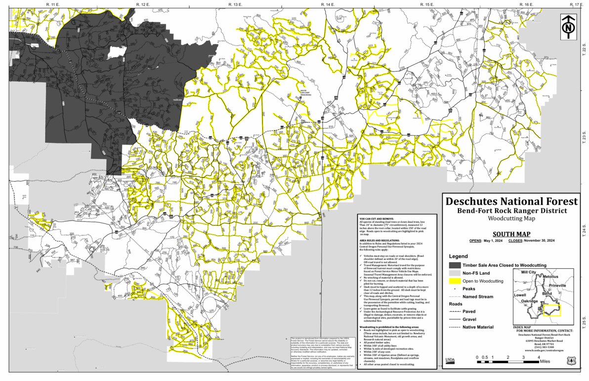 Deschutes NF - Bend Fort Rock RD South - Firewood Map by US Forest ...