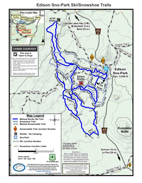 Deschutes NF - Edison Sno-Park Ski/Snowshoe Trails Map by US Forest ...