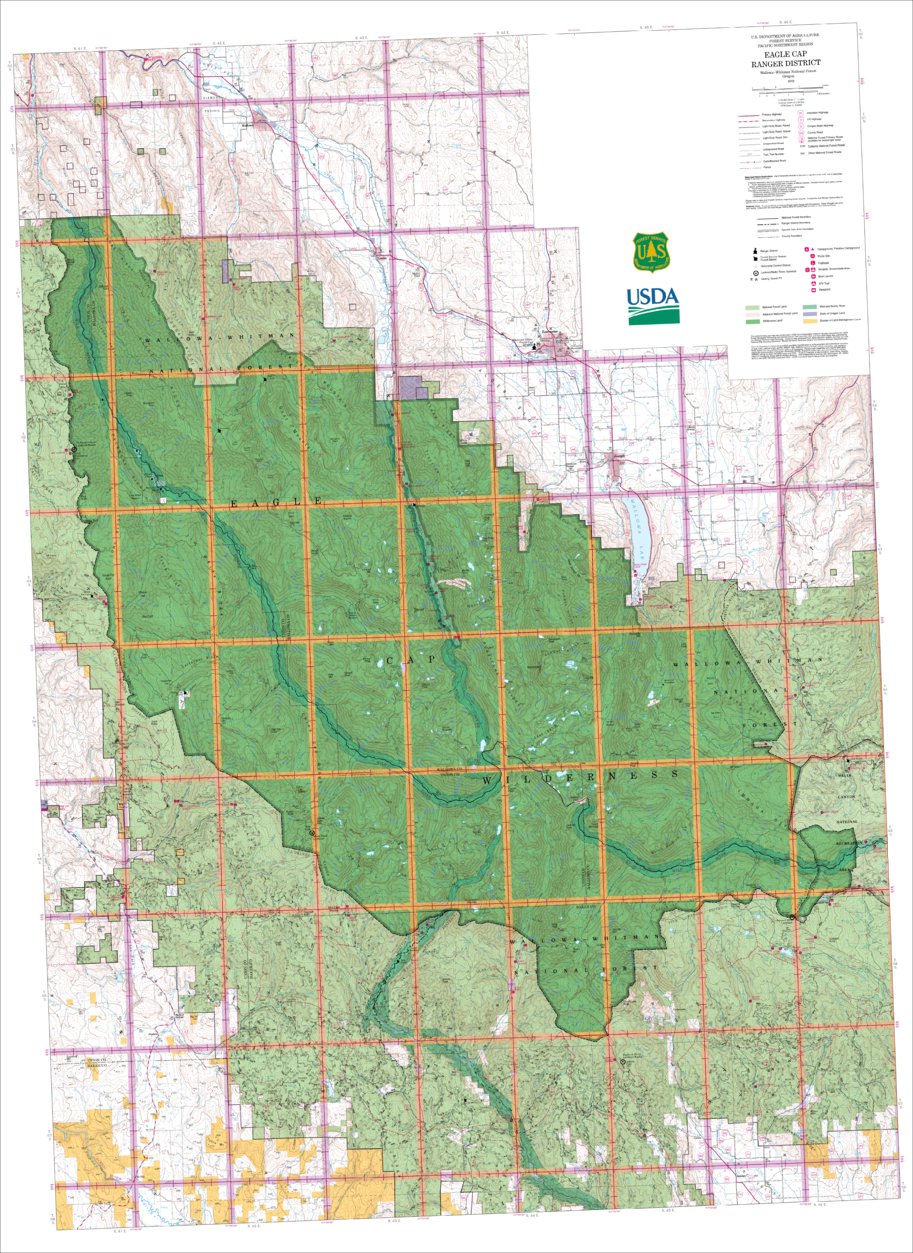 Eagle Cap Ranger District Map by US Forest Service R6 Pacific Northwest ...