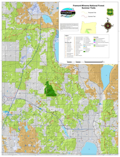 US Forest Service R6 Pacific Northwest Region (WA/OR) Fremont-Winema NF East - Summer Trails digital map