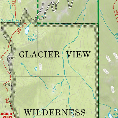 US Forest Service R6 Pacific Northwest Region (WA/OR) Glacier View Wilderness Map digital map
