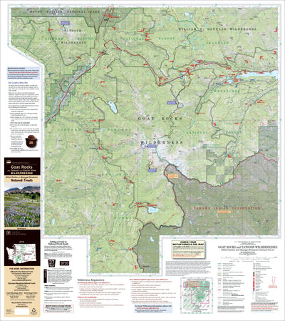 Goat Rocks and Tatoosh Wildernesses Map by US Forest Service R6 Pacific ...