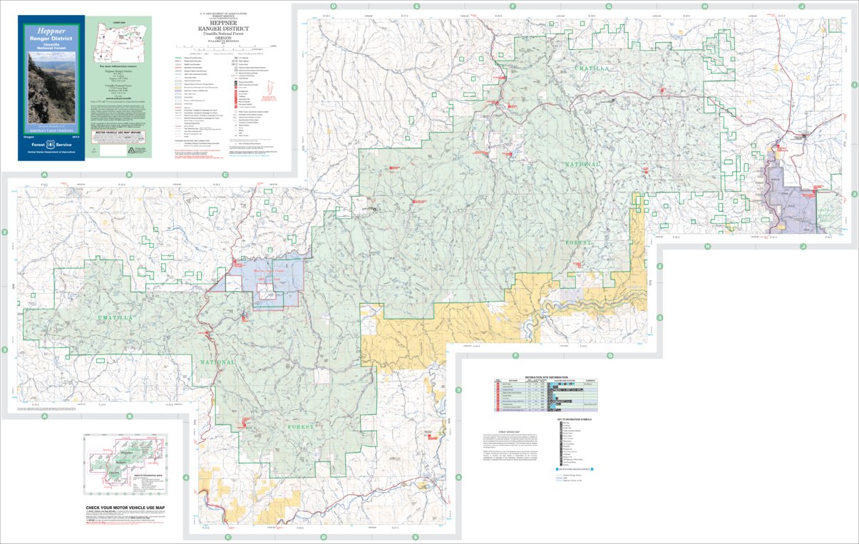 Heppner Ranger District Map By Us Forest Service R6 Pacific Northwest Region Waor Avenza Maps 8533