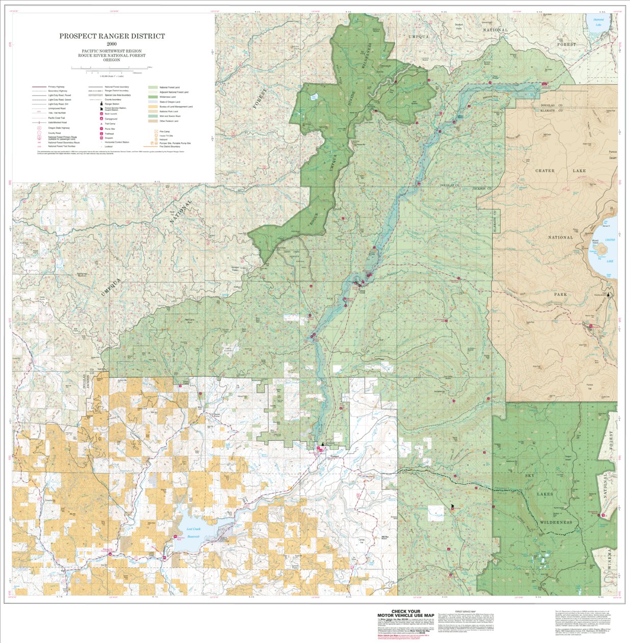 High Cascades Ranger District Map North by US Forest Service R6 Pacific ...