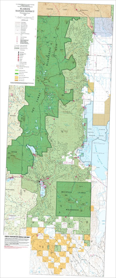 US Forest Service R6 Pacific Northwest Region (WA/OR) Klamath Ranger District Map digital map