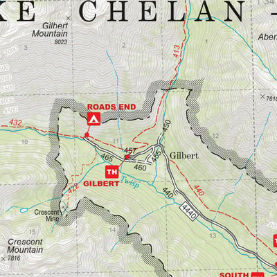 US Forest Service R6 Pacific Northwest Region (WA/OR) Lake Chelan-Sawtooth Wilderness Map digital map