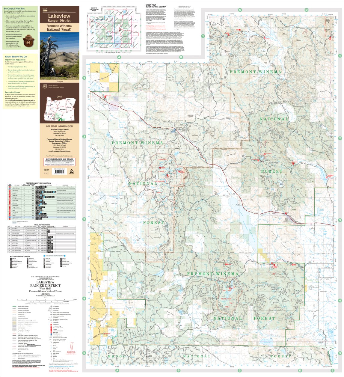 Lakeview Ranger District Map West by US Forest Service R6 Pacific ...
