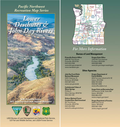 US Forest Service R6 Pacific Northwest Region (WA/OR) Lower Deschutes & John Day Rivers Recreation Map Bundle bundle