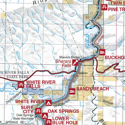 US Forest Service R6 Pacific Northwest Region (WA/OR) Lower Deschutes & John Day Rivers Recreation Map - Deschutes River Area digital map