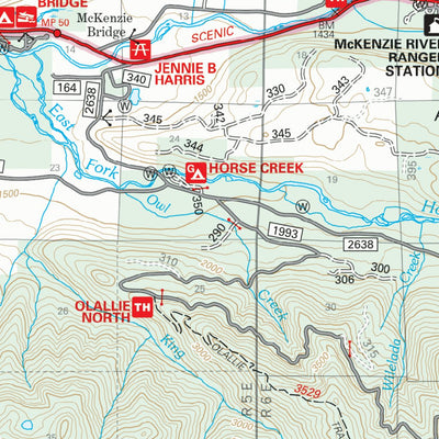 US Forest Service R6 Pacific Northwest Region (WA/OR) McKenzie River Ranger District Map digital map