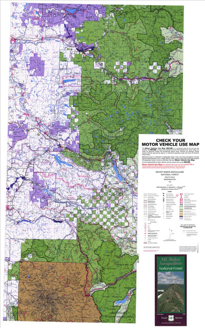 US Forest Service R6 Pacific Northwest Region (WA/OR) Mount Baker-Snoqualmie National Forest Visitor Map South digital map