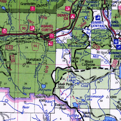 US Forest Service R6 Pacific Northwest Region (WA/OR) Mount Baker-Snoqualmie National Forest Visitor Map South digital map