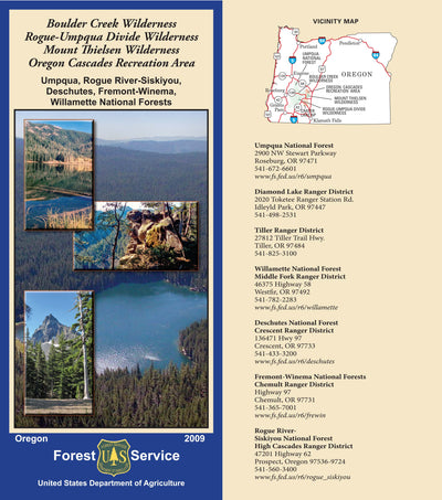 US Forest Service R6 Pacific Northwest Region (WA/OR) Mount Thielsen, Rogue-Umpqua Divide, Boulder Creek Wildernesses & Oregon Cascades Rec Area Bundle bundle
