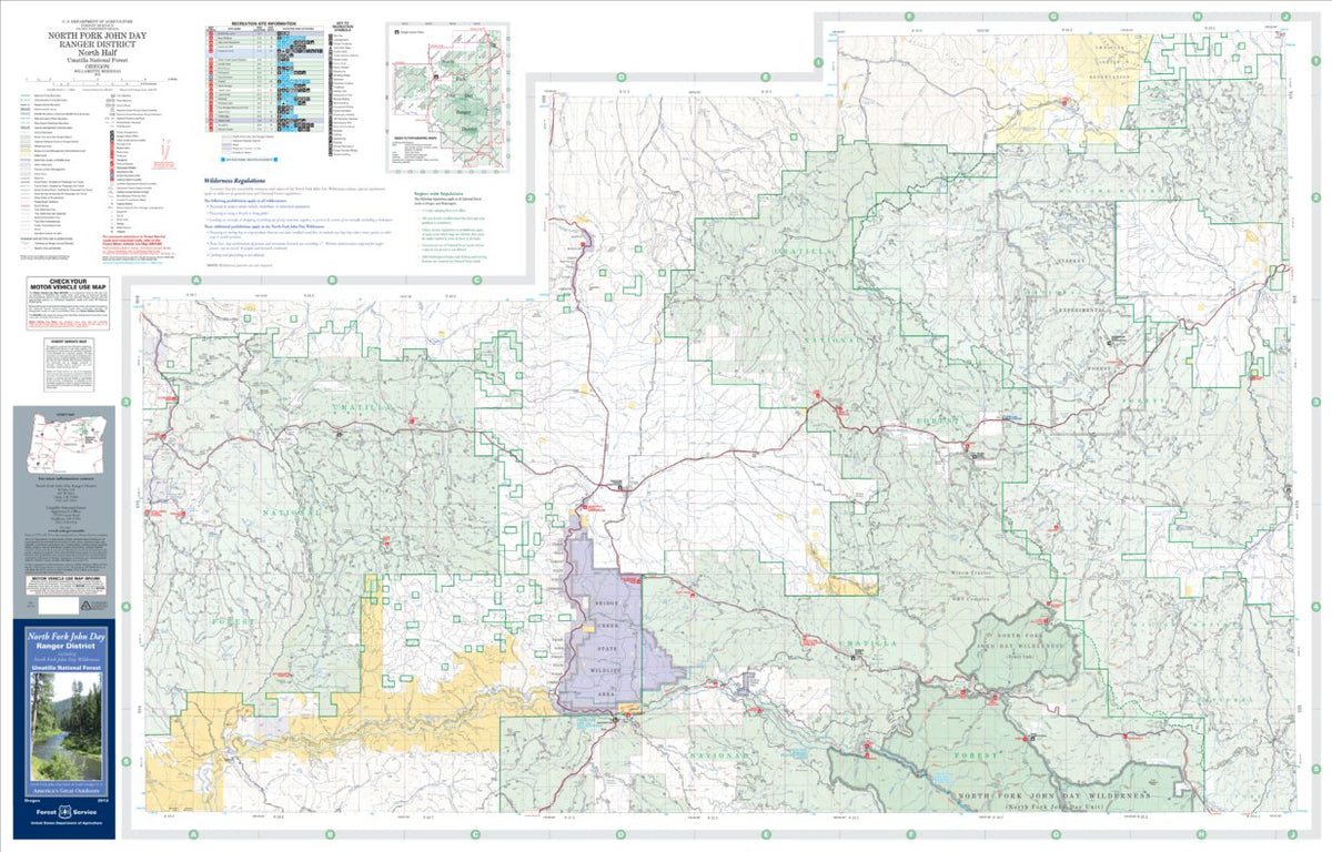 North Fork John Day Ranger District Map North by US Forest Service R6 ...