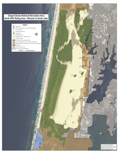 US Forest Service R6 Pacific Northwest Region (WA/OR) Oregon Dunes NRA - North OHV Riding Area - Siltcoos to South Jetty digital map
